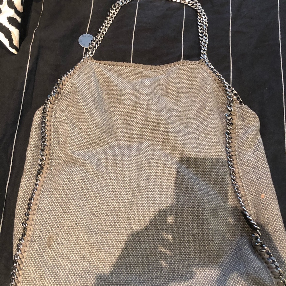 Extra large Grey tweed Stella McCartney Falabella bag